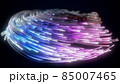 glowing glass trails. fiber optic technology concept with multiple lines. 3d illustration 85007465