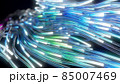 glowing glass trails. fiber optic technology concept with multiple lines. 3d illustration 85007469