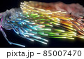 glowing glass trails. fiber optic technology concept with multiple lines. 3d illustration 85007470