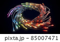glowing glass trails. fiber optic technology concept with multiple lines. 3d illustration 85007471