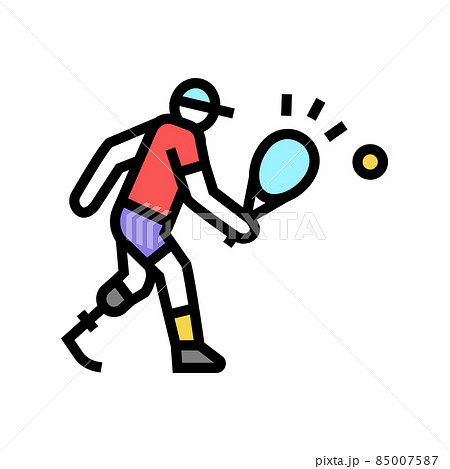 tennis play handicapped athlete color icon vector illustration tennis play handicapped athlete color icon vector illustration 85007587