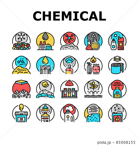 Chemical Industry Production Icons Set Vector Chemical Industry Production Icons Set Vector 85008155