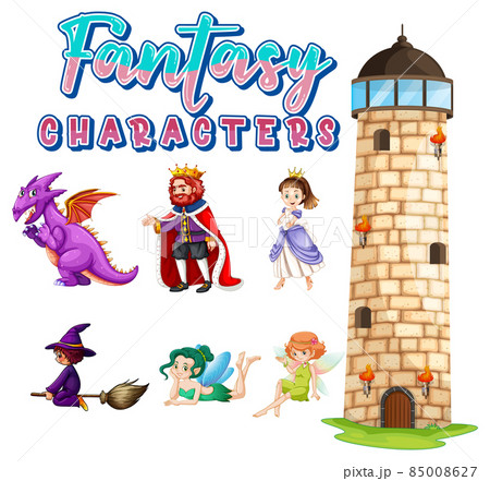 Fantasy cartoon characters set 85008627