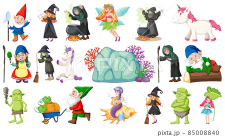 Set of fantasy fairy tale characters and elements Set of fantasy fairy tale characters and elements 85008840