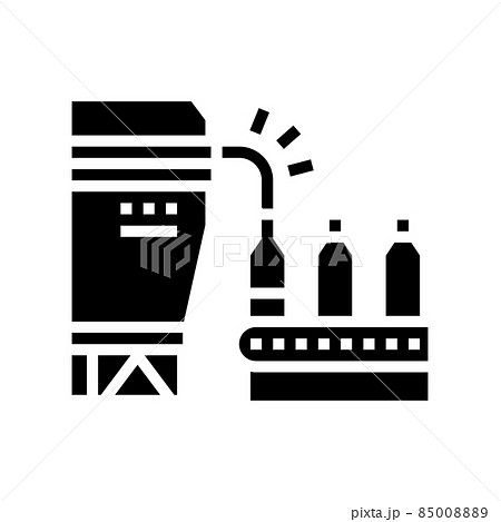 bottling maple syrup conveyor glyph icon vector illustration 85008889