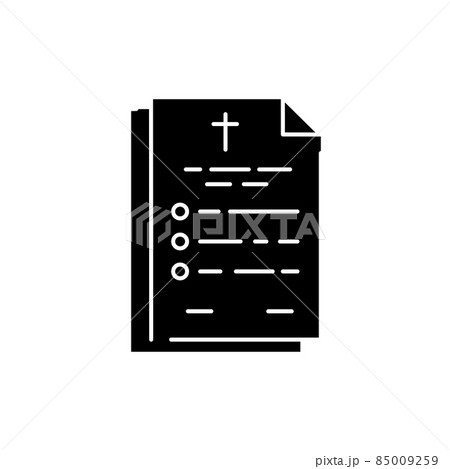Testament or death document line color icon. Religion. Sign for web page 85009259