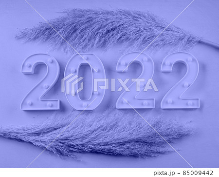 2022 New year numbers on very peri purple background 2022 New year numbers on very peri purple background 85009442