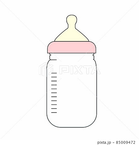 イラスト素材 空の哺乳瓶 ミルク 赤ちゃんのイラスト素材