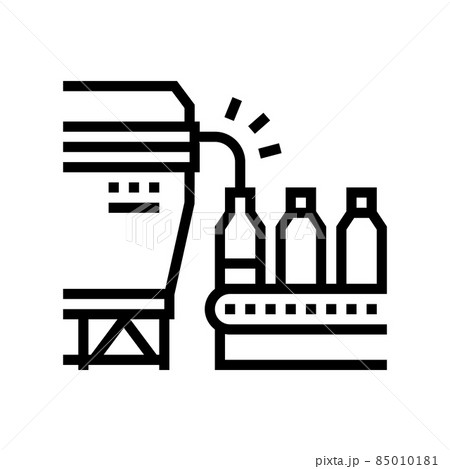 bottling maple syrup conveyor line icon vector illustration 85010181