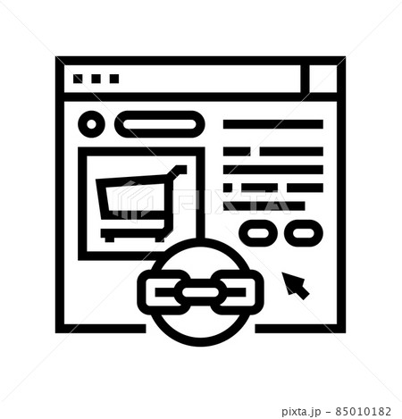 e-commerce link building line icon vector illustration 85010182