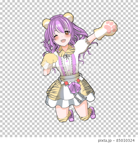 Purple curly hair idol in charge of tiger cosplay celebrating the year of the tiger Purple curly hair idol in charge of tiger cosplay celebrating the year of the tiger 85010324