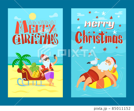 Merry Christmas, Santa Claus on Lifebuoy, Seagull 85011152