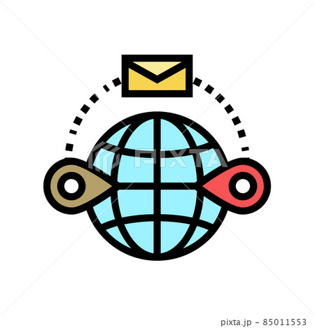 sending abroad color icon vector illustration sending abroad color icon vector illustration 85011553