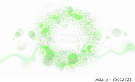 CGパーティクル　中央にコピースペースのある光の玉と線の背景 85012721