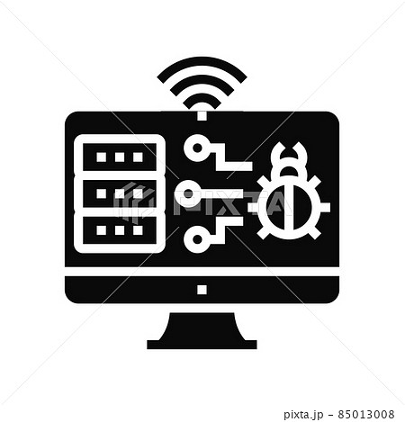 web attacks glyph icon vector illustration 85013008