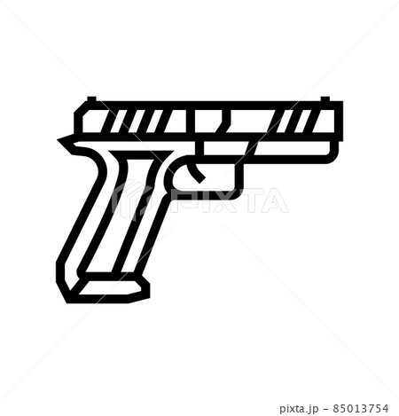 centerfire pistol line icon vector illustration 85013754