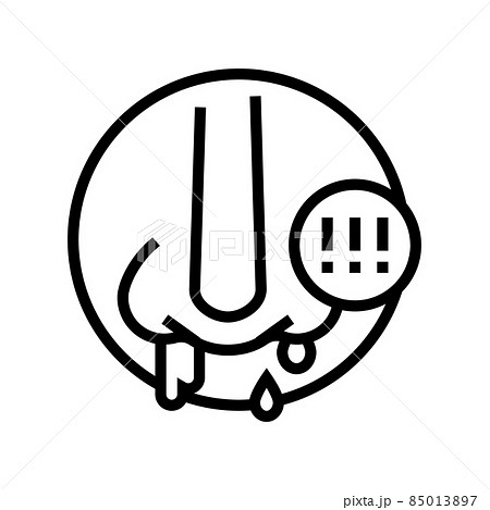 nosebleeds nose bleeding line icon vector illustration 85013897