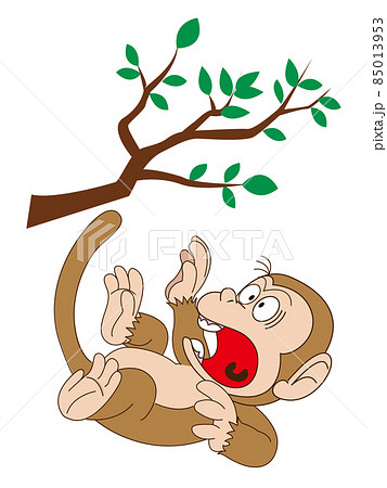 ことわざの猿も木から落ちるのイラスト素材