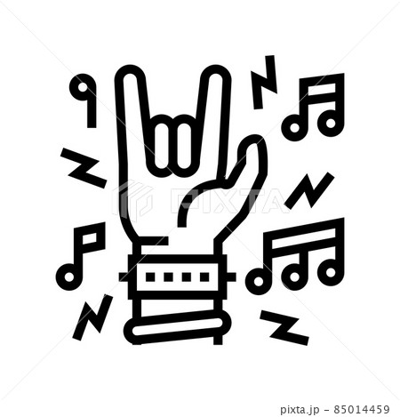 rock music concert line icon vector illustration rock music concert line icon vector illustration 85014459