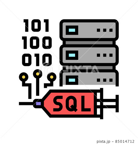 sql injections color icon vector illustration sql injections color icon vector illustration 85014712