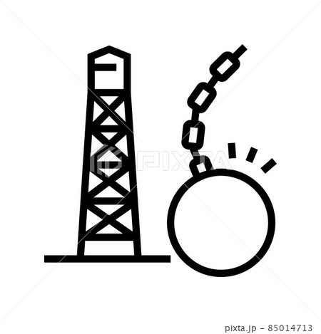tower demolitions line icon vector illustration 85014713