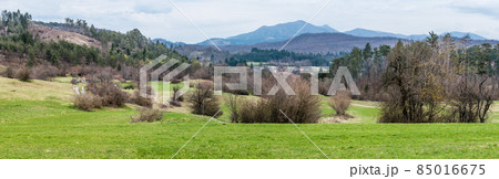 View over the mountains, hills and colorful forests of Predjama, Slovenia View over the mountains, hills and colorful forests of Predjama, Slovenia 85016675