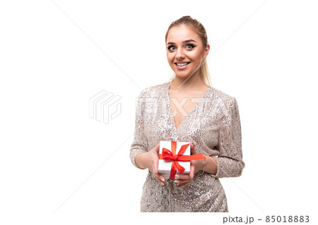Photo of beautiful wonderful attractive charming positive smiling happy young woman with ponytail Photo of beautiful wonderful attractive charming positive smiling happy young woman with ponytail 85018883