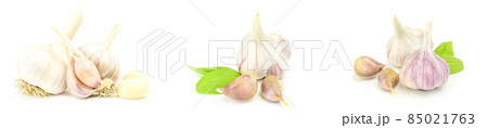 Set of Garlic isolated on a white background cutout 85021763
