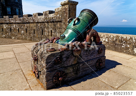 Cannons at the front of the Culzean Castle - Ayrshire - Scotland 85023557