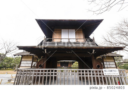 京都　晩秋の渉成園　傍花閣 85024803