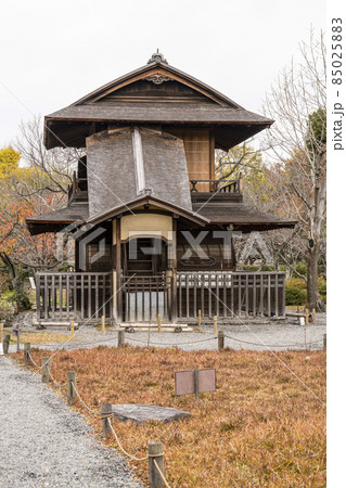 京都　晩秋の渉成園　傍花閣 85025883
