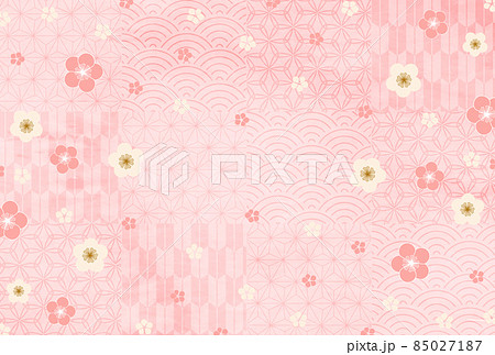 梅　和柄　春　背景 85027187