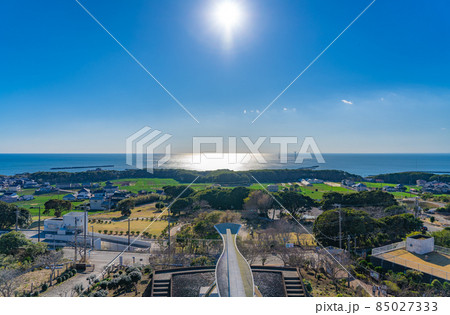 地球の丸く見える丘展望館から望む太平洋（千葉県銚子市） 85027333
