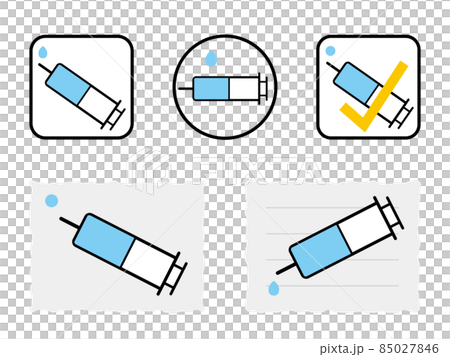 Syringe icon, vaccination certificate Syringe icon, vaccination certificate 85027846