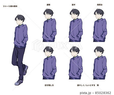 ポケットに手を入れて歩く男性 85028362