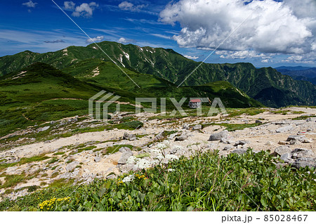夏の朝日連峰・以東岳と狐穴小屋 夏の朝日連峰・以東岳と狐穴小屋 85028467