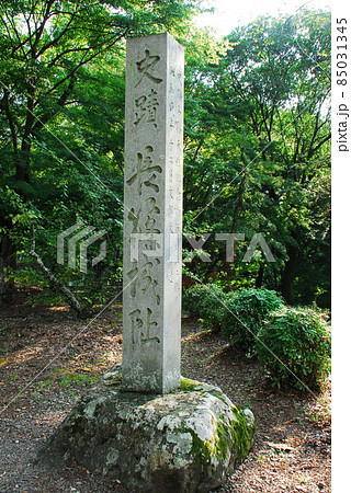 「史蹟 長篠城阯」と書かれた石柱(愛知県新城市) 85031345