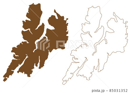 Hinnoya island (Kingdom of Norway) map vector illustration, scribble sketch Hinnoya map 85031352