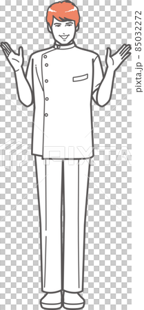 A man in a casey figure explaining the whole body A man in a casey figure explaining the whole body 85032272