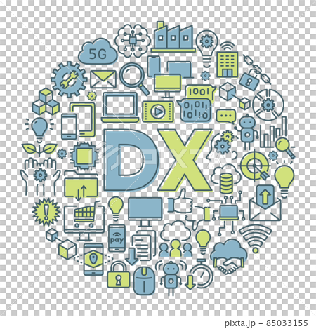 DX digital transformation round logo 85033155