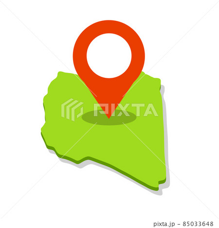 Map Of Libya. Borders of a state in North Africa. Green area. 85033648