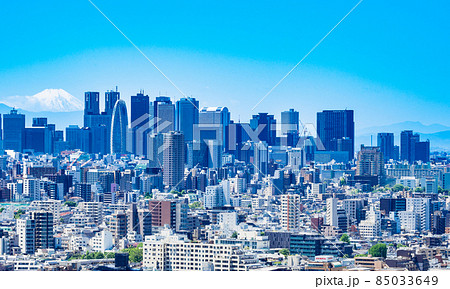 富士山と摩天楼　新宿副都心 85033649