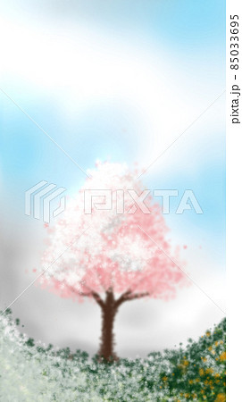 冬から春に移り変わる桜のイラストのイラスト素材