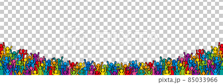 A large number of exciting people (colorful) background / frame material 85033966