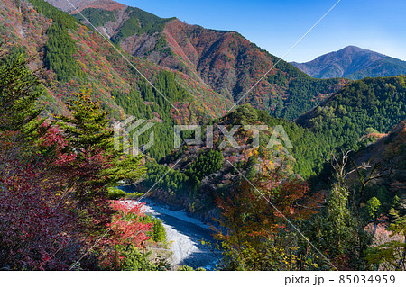 静岡県榛原郡川根本町 紅葉の寸又峡 静岡県榛原郡川根本町 紅葉の寸又峡 85034959