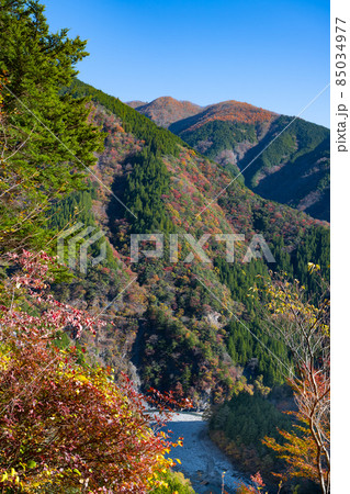 静岡県榛原郡川根本町 紅葉の寸又峡 静岡県榛原郡川根本町 紅葉の寸又峡 85034977