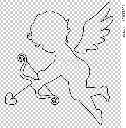 恋のキューピット　シルエットイラスト11 85035806