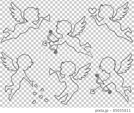 Cupid silhouette illustration set 2 85035811