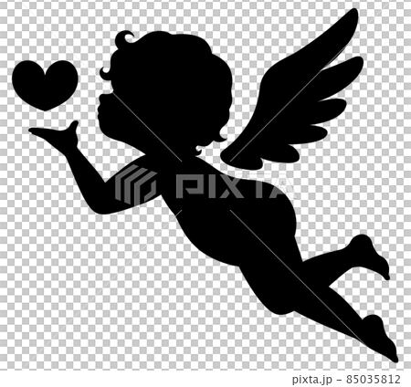 Cupid of love silhouette illustration 1 85035812