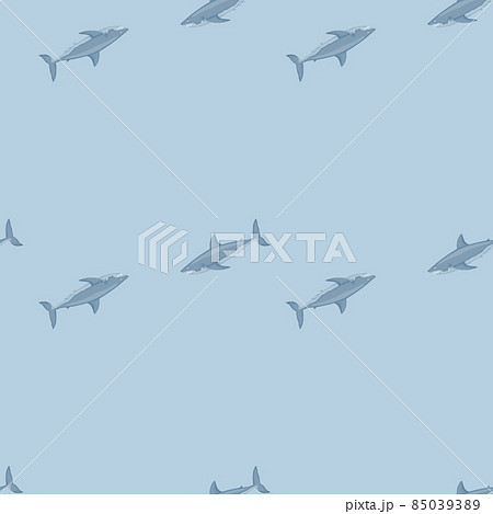 White shark seamless pattern in scandinavian style. Marine animals background. Vector illustration for children funny textile. White shark seamless pattern in scandinavian style. Marine animals background. Vector illustration for children funny textile. 85039389